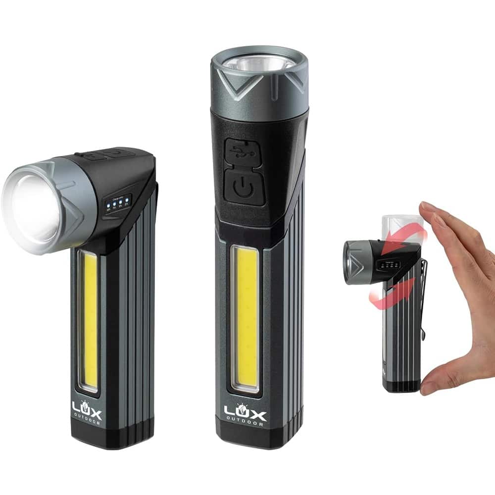 Schertz - Rotating LED Flashlight – Magnetic COB Work Light, Type-C Rechargeable