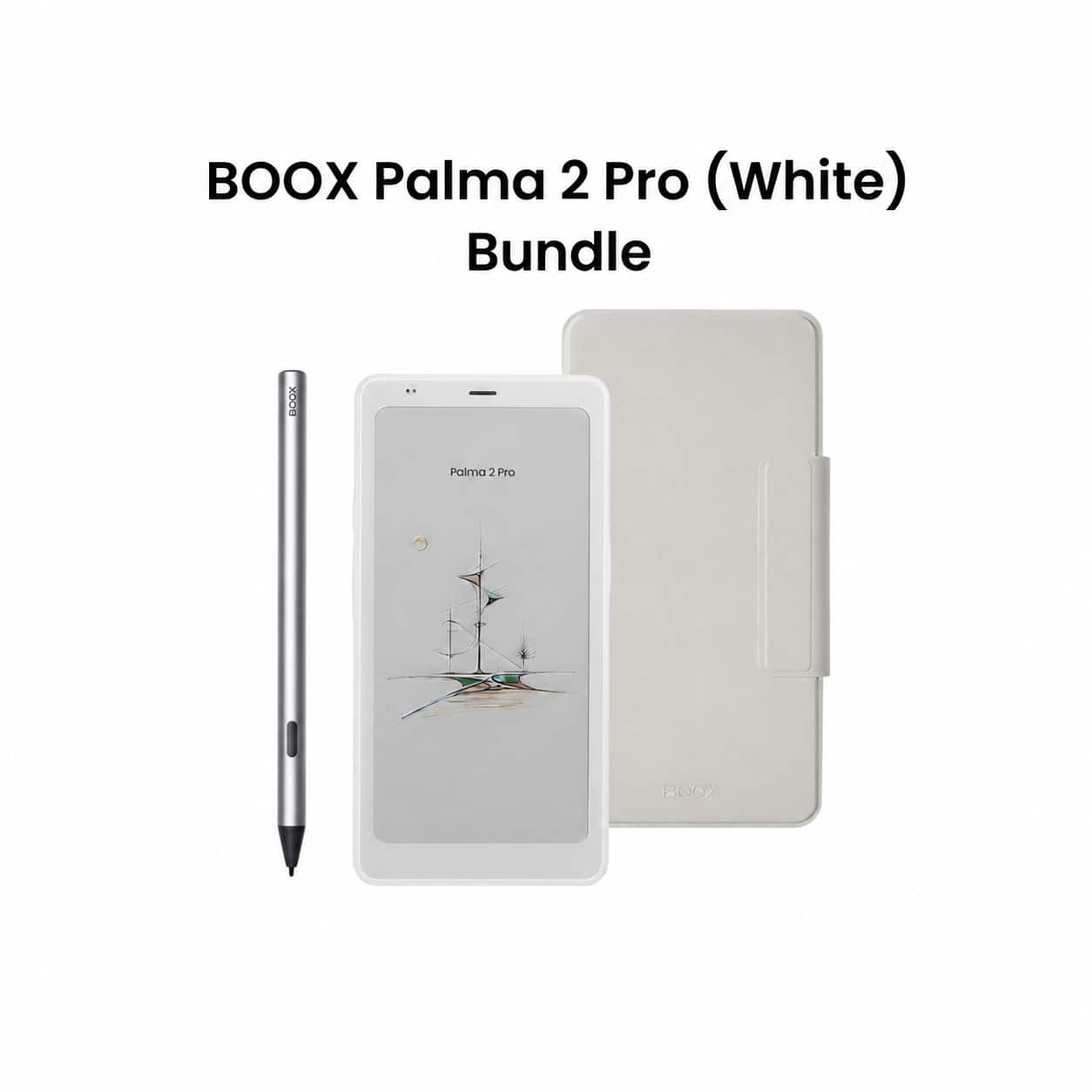 Bundle - BOOX - 6.13" Palma2 Pro + InkSense Plus Active Pen + 2-in-1 Magnetic Cover Case - 2025 - White