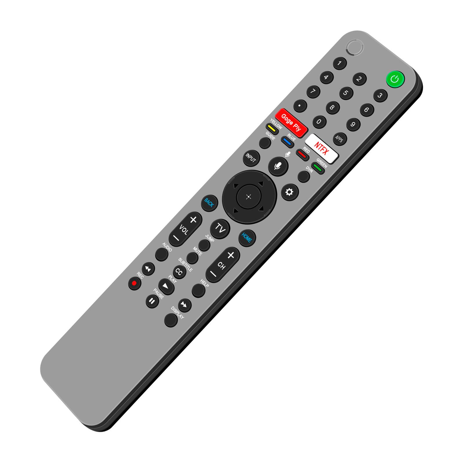 1
4 2 5 8 6 WO.USY Goge Ply 0 9 GUIDE BLUE APPS INPUT RED NTFX DVR GREEN
3
BACK + VOL TV / JUMP HOME AUDIO MUTE + REC CC SUBTITLE / CH PLAY HELP " PAUSE A DISPLAY
