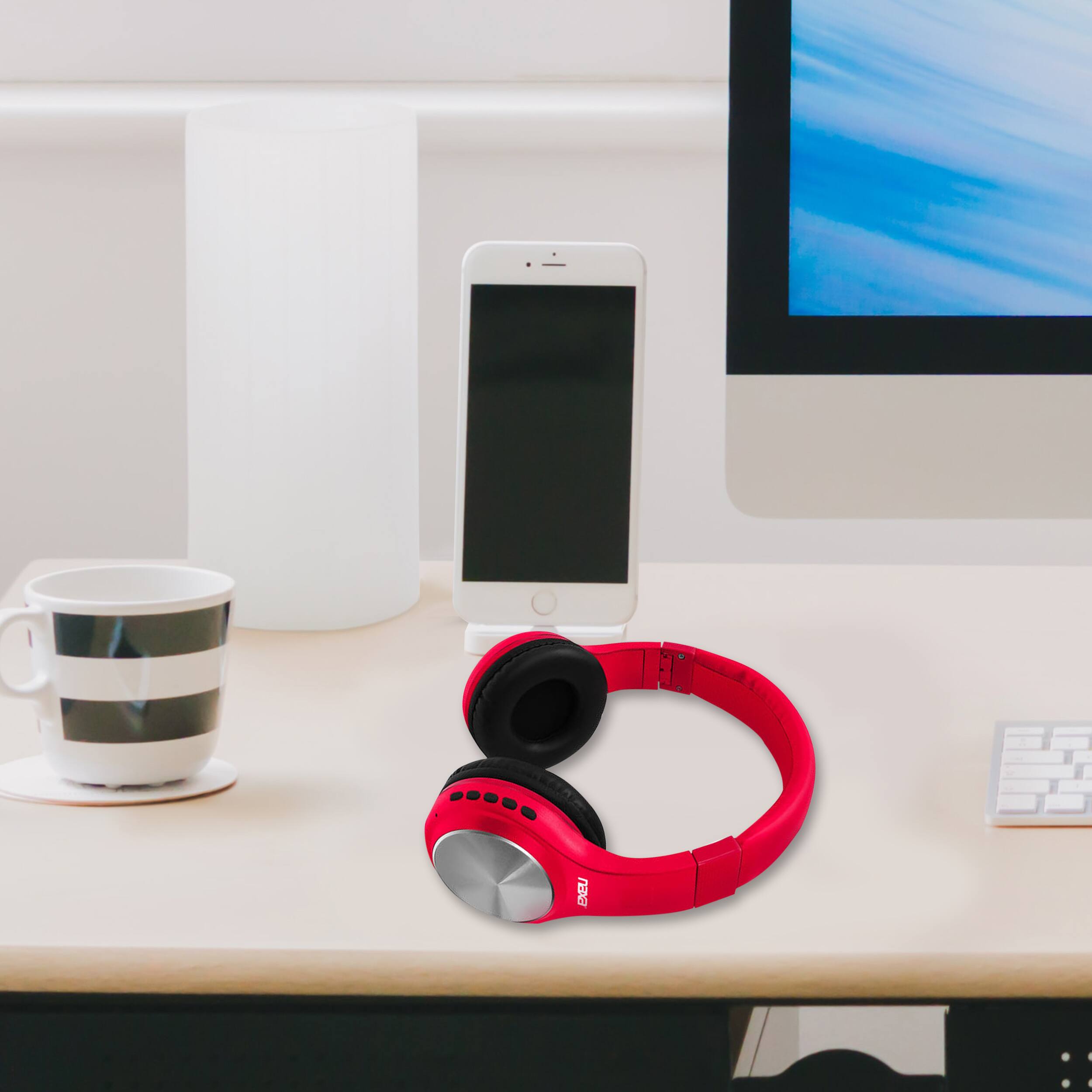 Alt View 2. Naxa - Naxa ORION Bluetooth Wireless Headphones   Red.