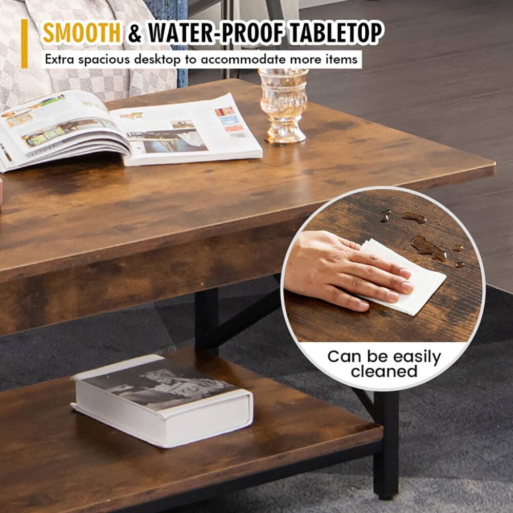 SMOOTH & WATER-PROOF TABLETOP  
Extra spacious desktop to accommodate more items  

Can be easily cleaned