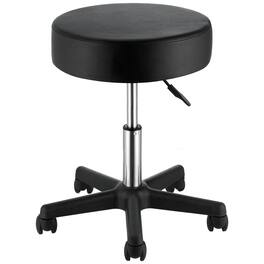 Glintex - Rolling Stools with Wheels, 400lbs Capacity Adjustable Height Swivel Stool Chair with Thick Cushion for Salon and Office - Black