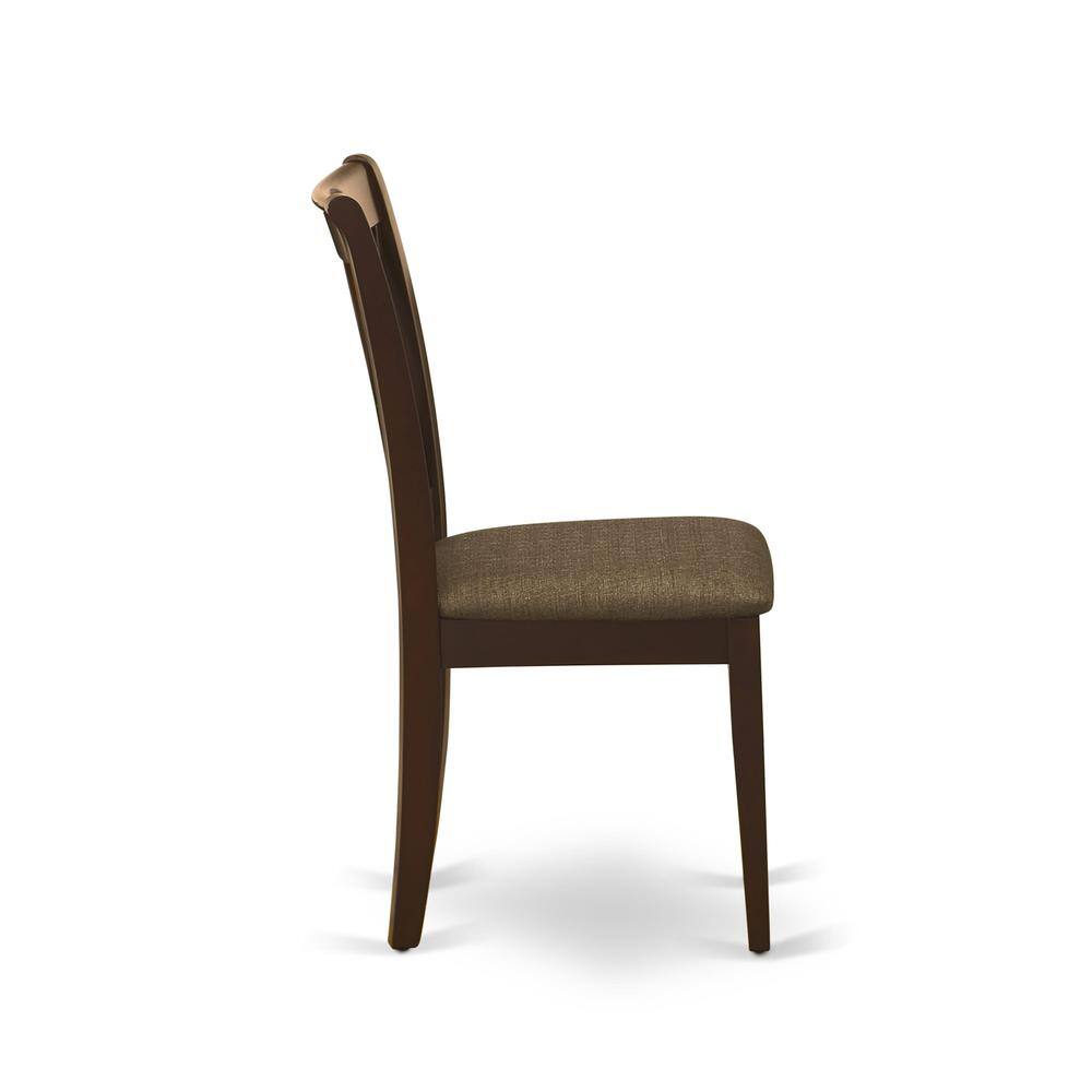 Angle. East West Furniture - AMCL3-MAH-C 3 Piece Dining Room Table Set - 1 Dining Table and 2 Mahogany Dining Chairs - Mahogany Finish - Mahogany.