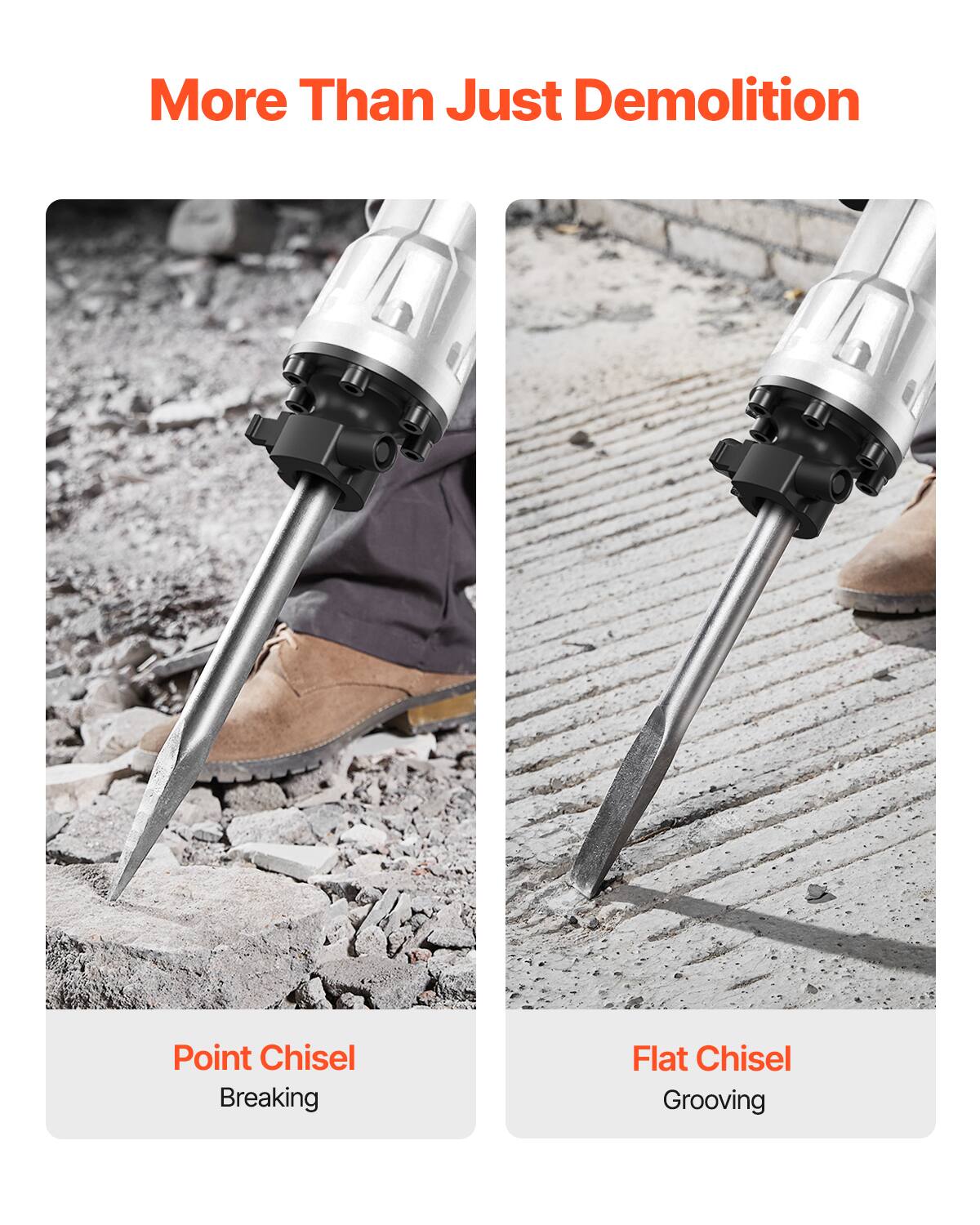 More Than Just Demolition

Point Chisel Breaking

Flat Chisel Grooving