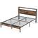 Front. Costway - Queen Bed Frame with Storage Headboard Charging Station 18W USB C Port Rustic - Brown.