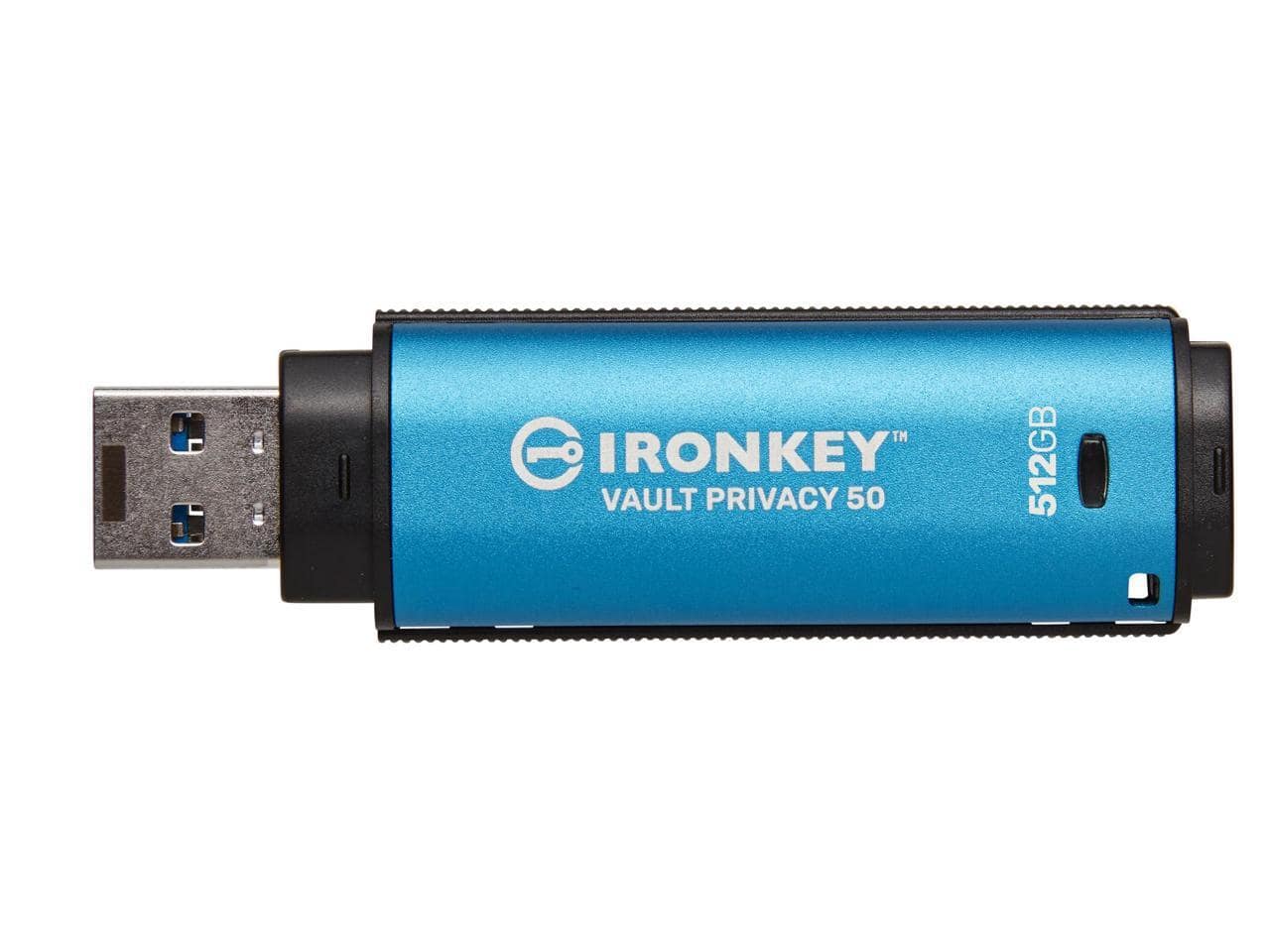 Kingston - IronKey Vault Privacy 50 Series 512GB USB-A Flash Drive IKVP50512GB - Black