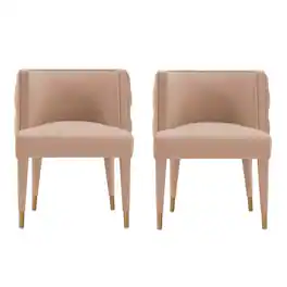 Manhattan Comfort - Maya Modern Velvet Dining Chair - Set of 2 - Nude