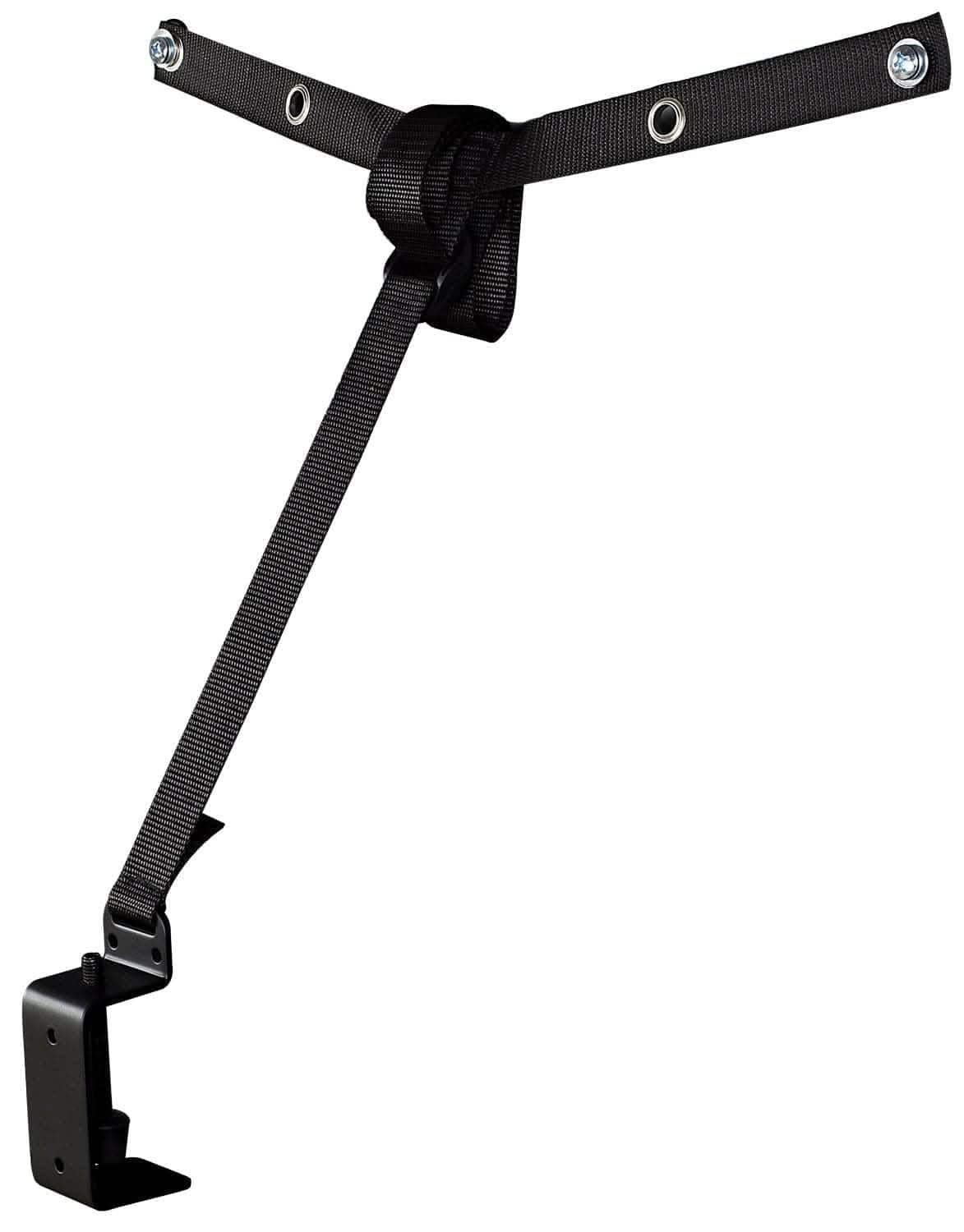 Front. Mount-It! - Anti‑Tip Prevention TV Safety Straps with Adjustable Length, Heavy‑Duty Metal Clamp & Included Hardware - Black.