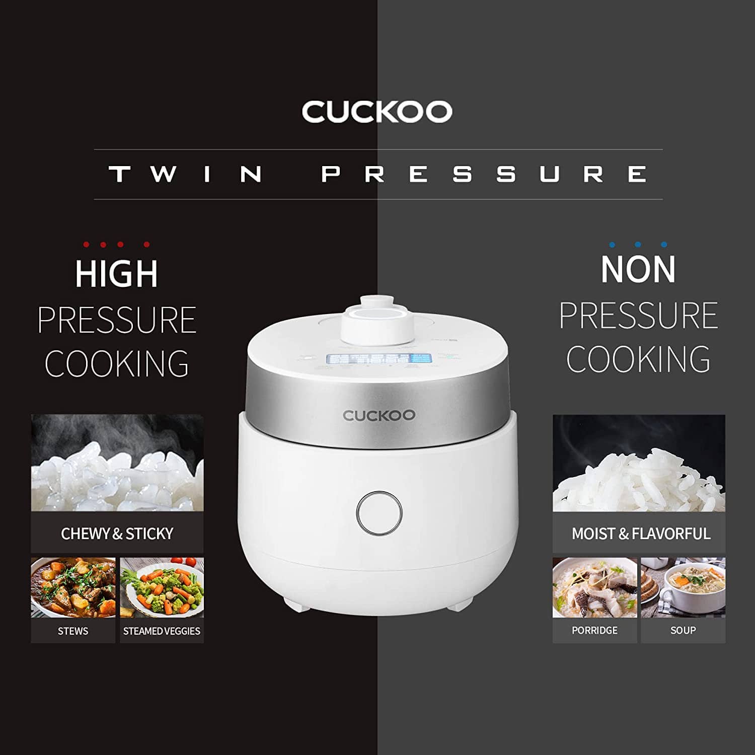Cuckoo 3 Cup IH Twin Pressure Rice Cooker CRP MHTR0309F White CRP