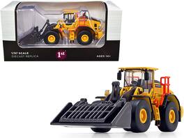 Volvo L180H Refuse Wheel Loader 1/87 (HO) Diecast Model by First Gear - Yellow