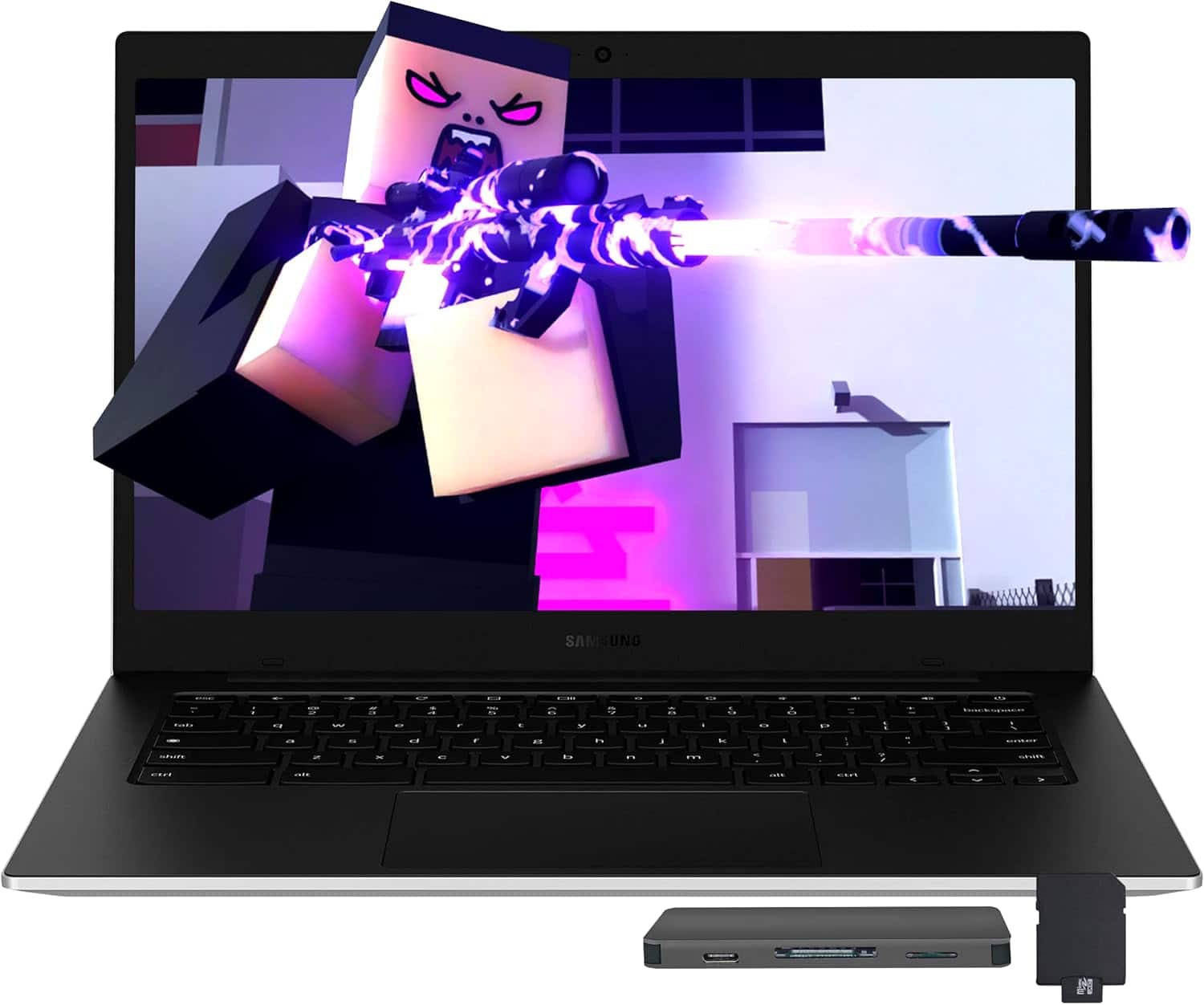 Samsung - Galaxy Chromebook Go 14" Laptop, Intel Celeron N4500, 4GB, 128GB eMMC+160GB Docking Station Set,Chrome OS - Silver