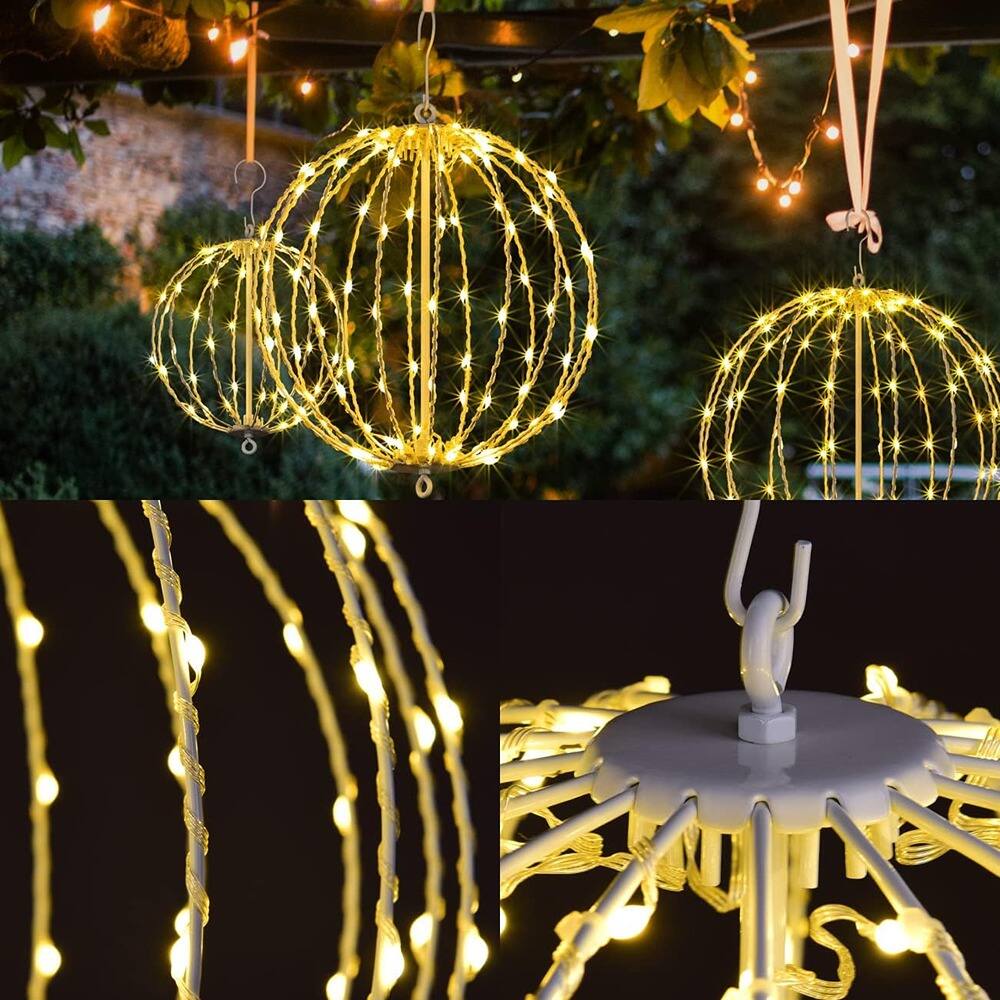 Back. RTMB - 3-Piece 33" Lighted Christmas Ball Decoration Set, Pre-Lit 2D Standing Holiday Display for Indoor and Outdoor Use - ‎Warm White.