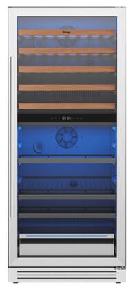 Yeego - 24 Inch Built-In Dual Zone Wine Cooler Refrigerator, Holds 40 Bottles & 112 Cans, for Home, Bar, Office - Stainless Steel