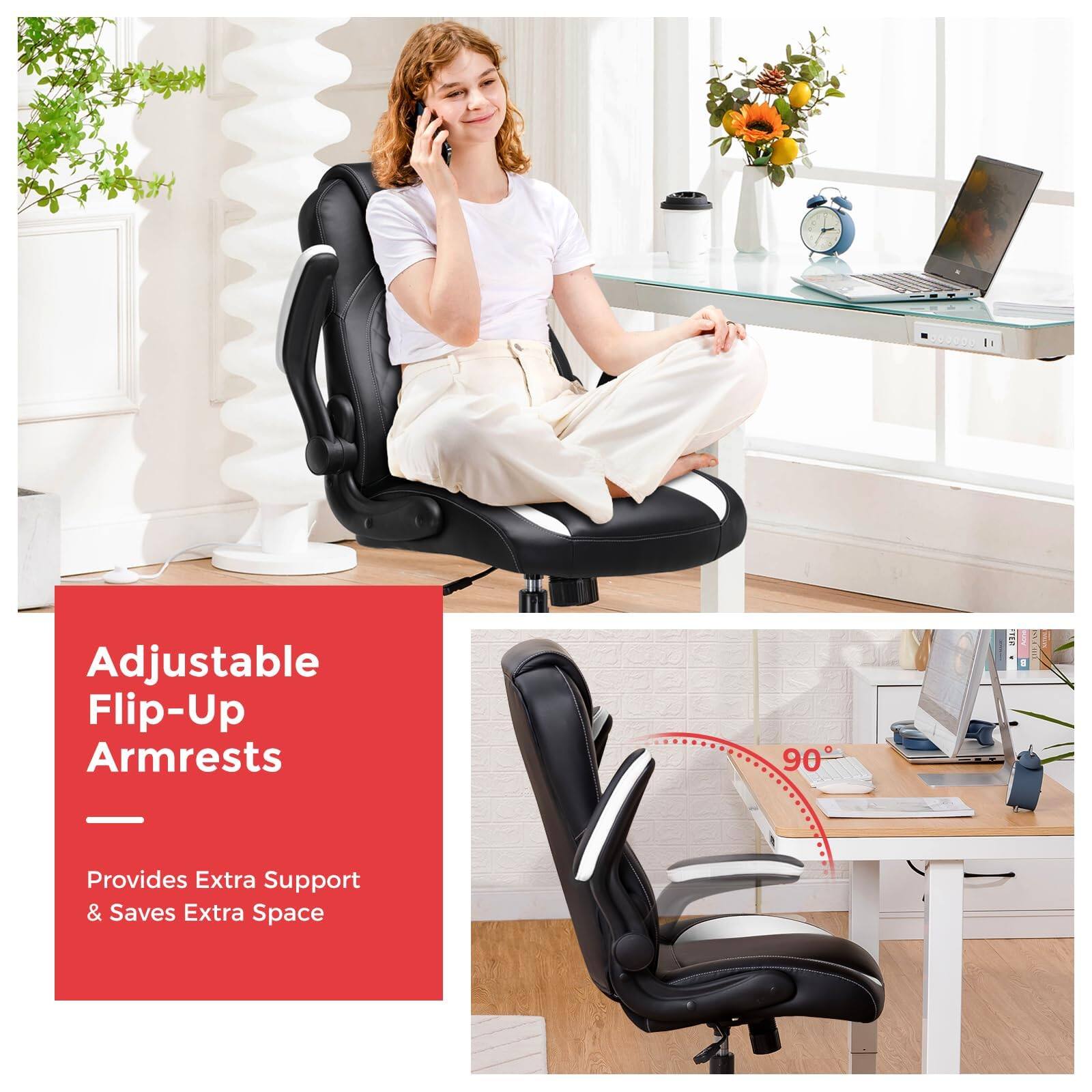 Adjustable Flip-Up Armrests  
Provides Extra Support & Saves Extra Space