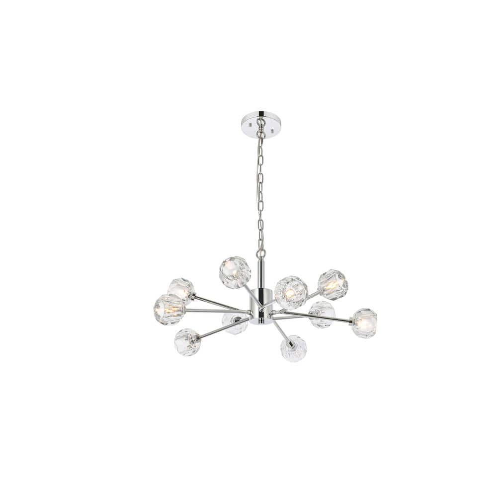 Elegant Lighting - Graham 10 Light Pendant in Chrome - Chrome And Clear price history on PriceWatchPro