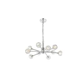 Elegant Lighting - Graham 10 Light Pendant in Chrome - Chrome And Clear