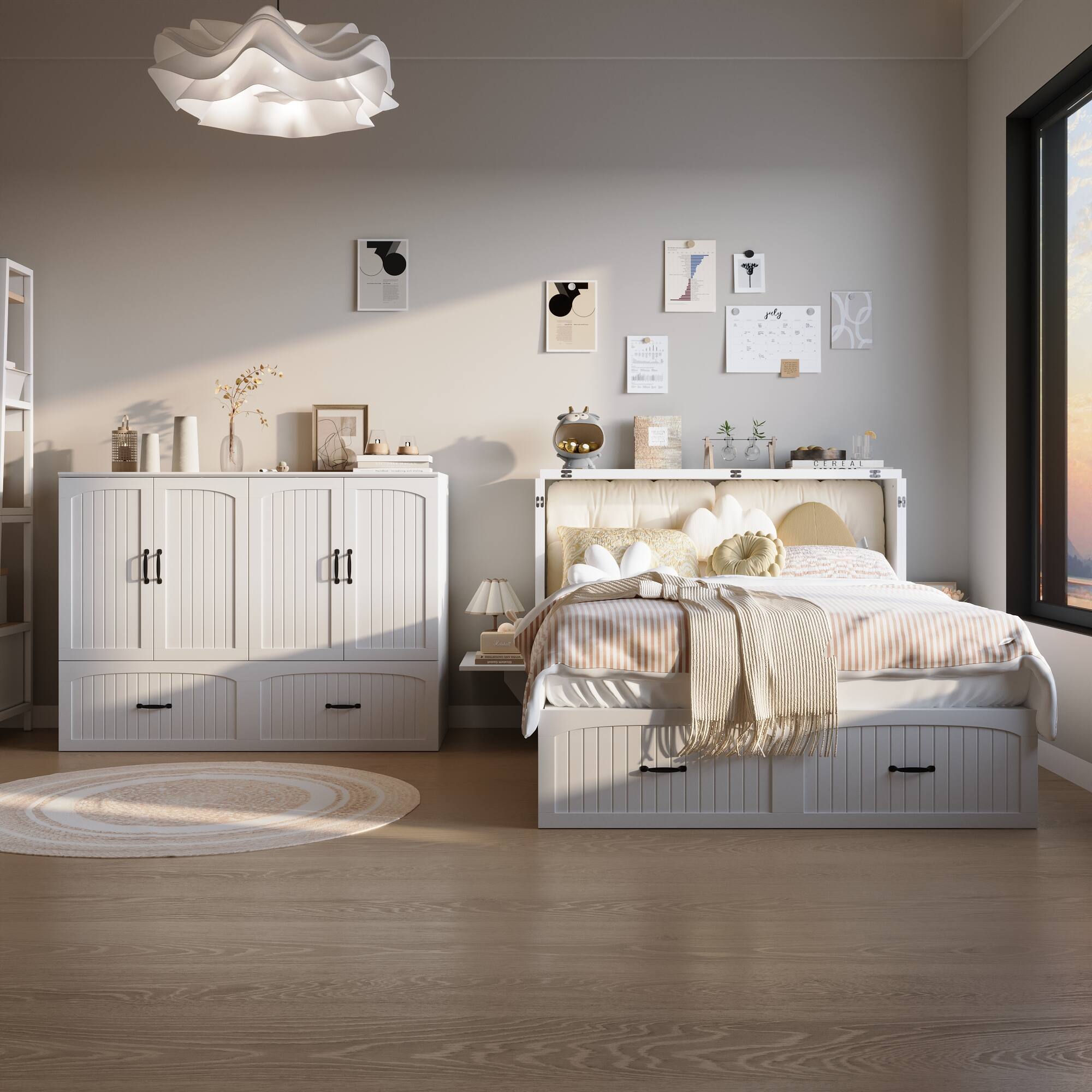 Alt View 9. Famapy - Famapy Multifunctional Murphy Bed: Space - Saving Transformer - White.