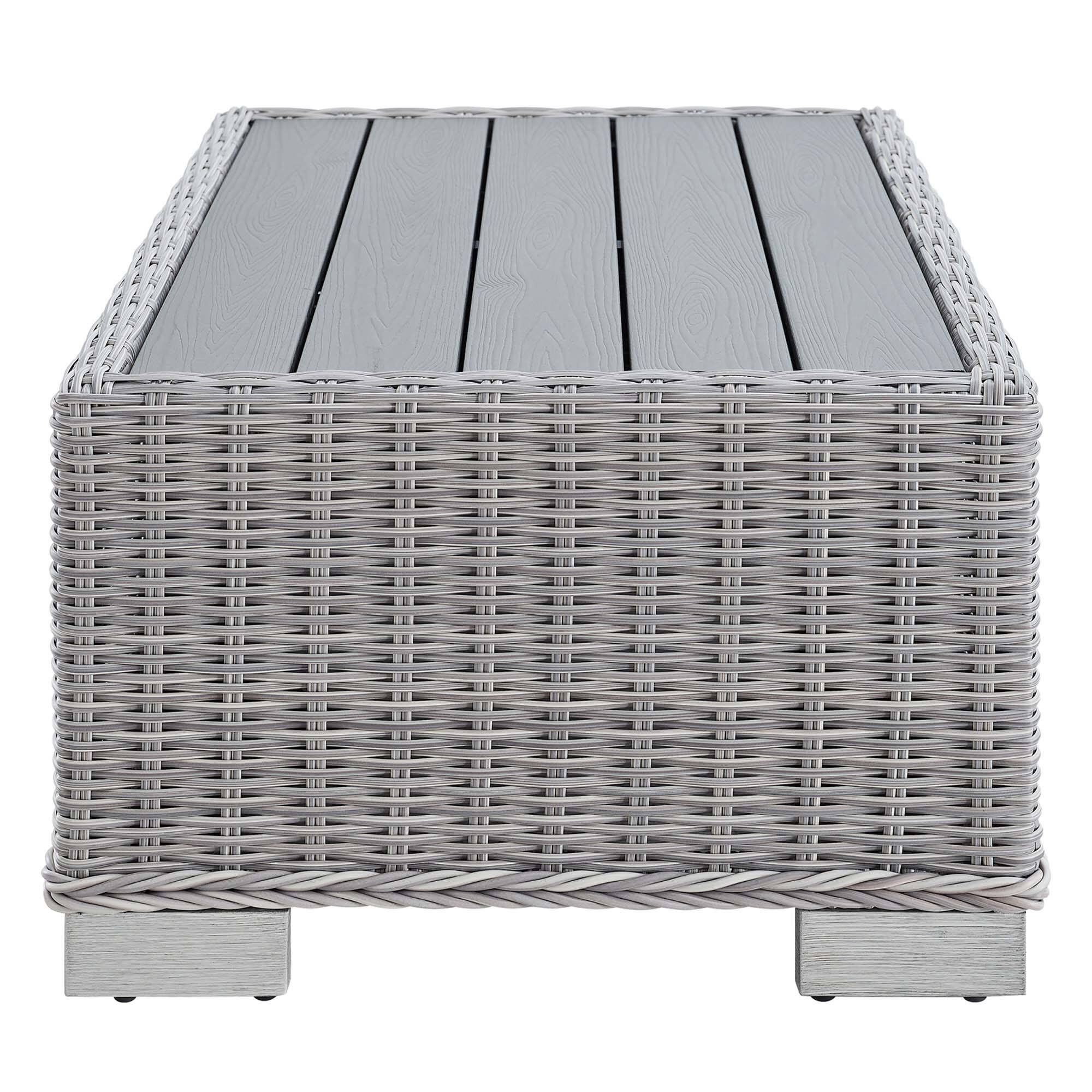 Alt View 1. Modway - Conway 32" Outdoor Patio Wicker Rattan Coffee Table by Modway - Light Gray.