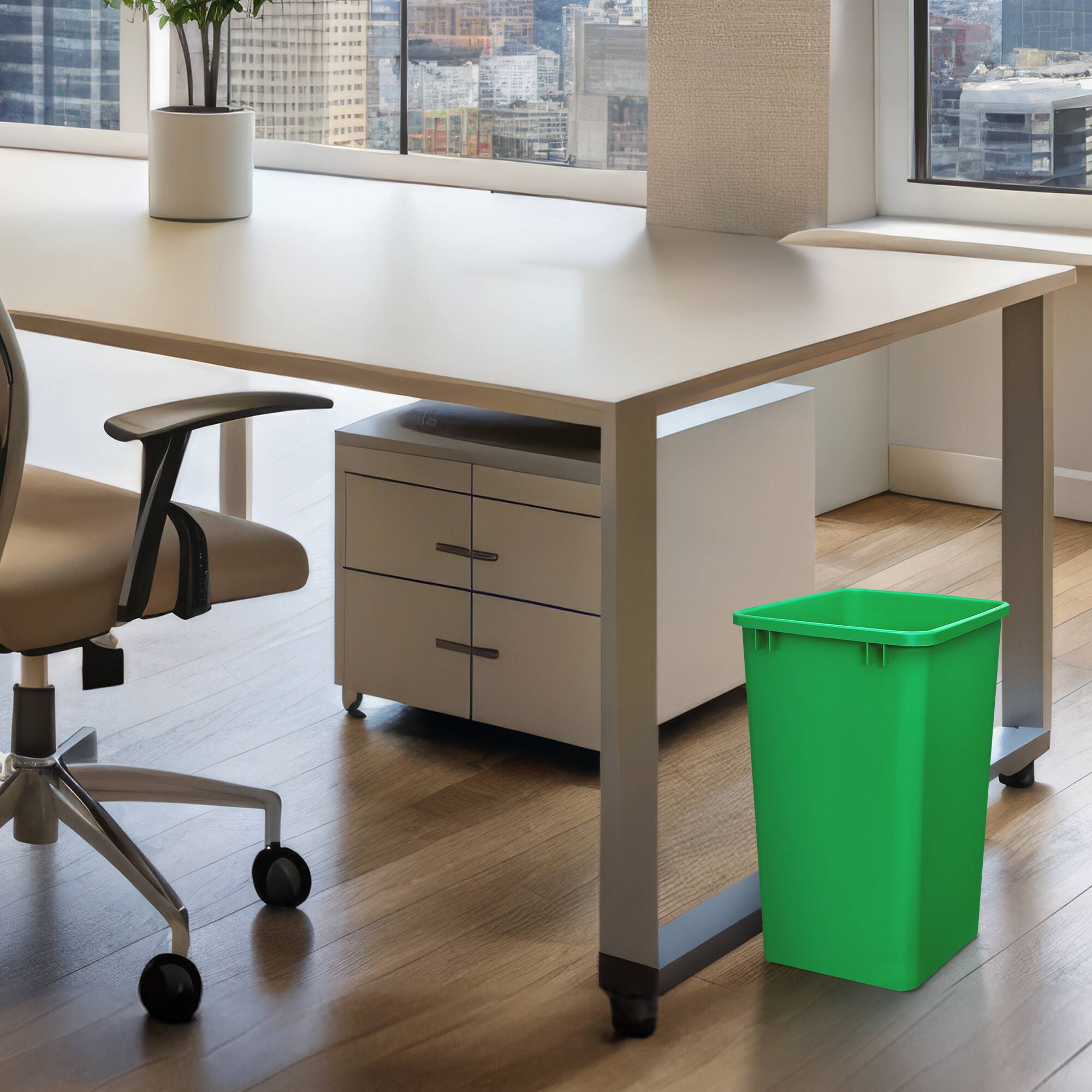 Alt View 8. Rev-A-Shelf - Rev-A-Shelf Polymer Replacement 35 qt. Trash Bin, Green, 2 Pack, RV-35-19-2 - Green.