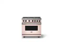 Viking - Pro 7 Series 5.6 Cu. Ft. Freestanding Sealed 4 Burner Gas Convection Range - Blush - Blush