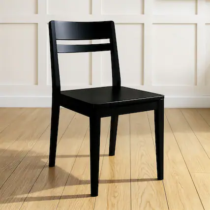 Front. Grain & Grove - Crew Dining Chair, Black - Black.