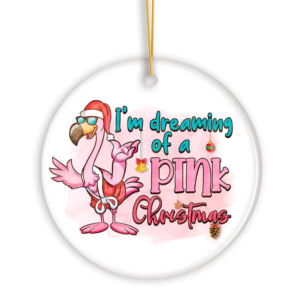OrnamentallyYou - Dreaming of a Pink Christmas Flamingo Ornament Vacation Theme - Multi-colored