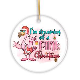 OrnamentallyYou - Dreaming of a Pink Christmas Flamingo Ornament Vacation Theme - Multi-colored
