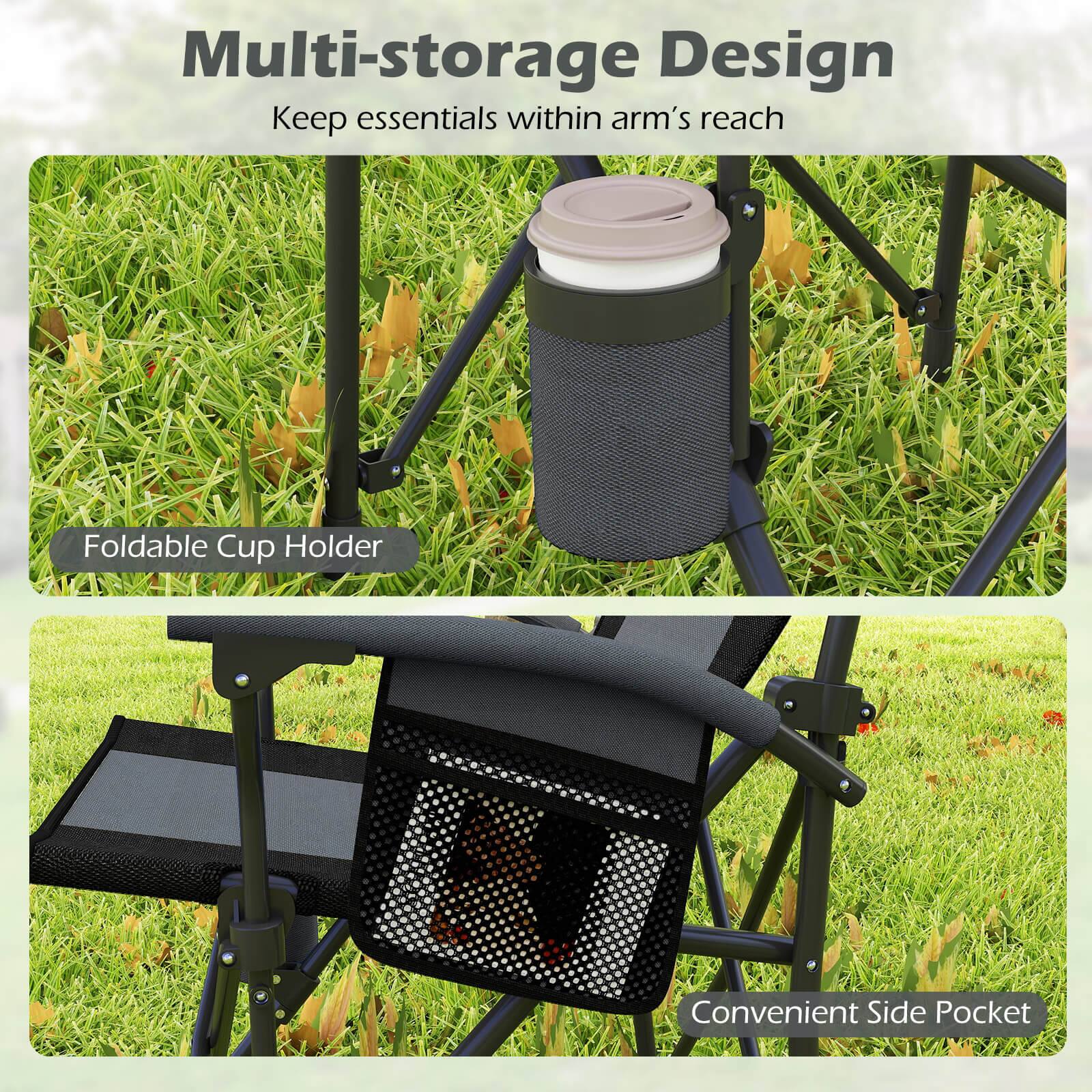Multi-storage Design  
Keep essentials within arm's reach  

Foldable Cup Holder  

Convenient Side Pocket
