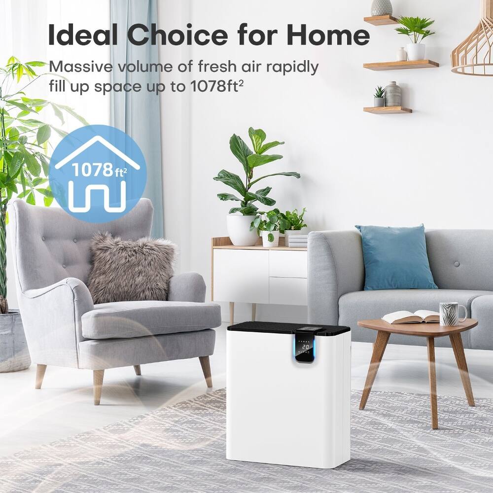 Ideal Choice for Home  
Massive volume of fresh air rapidly fill up space up to 1078ft²