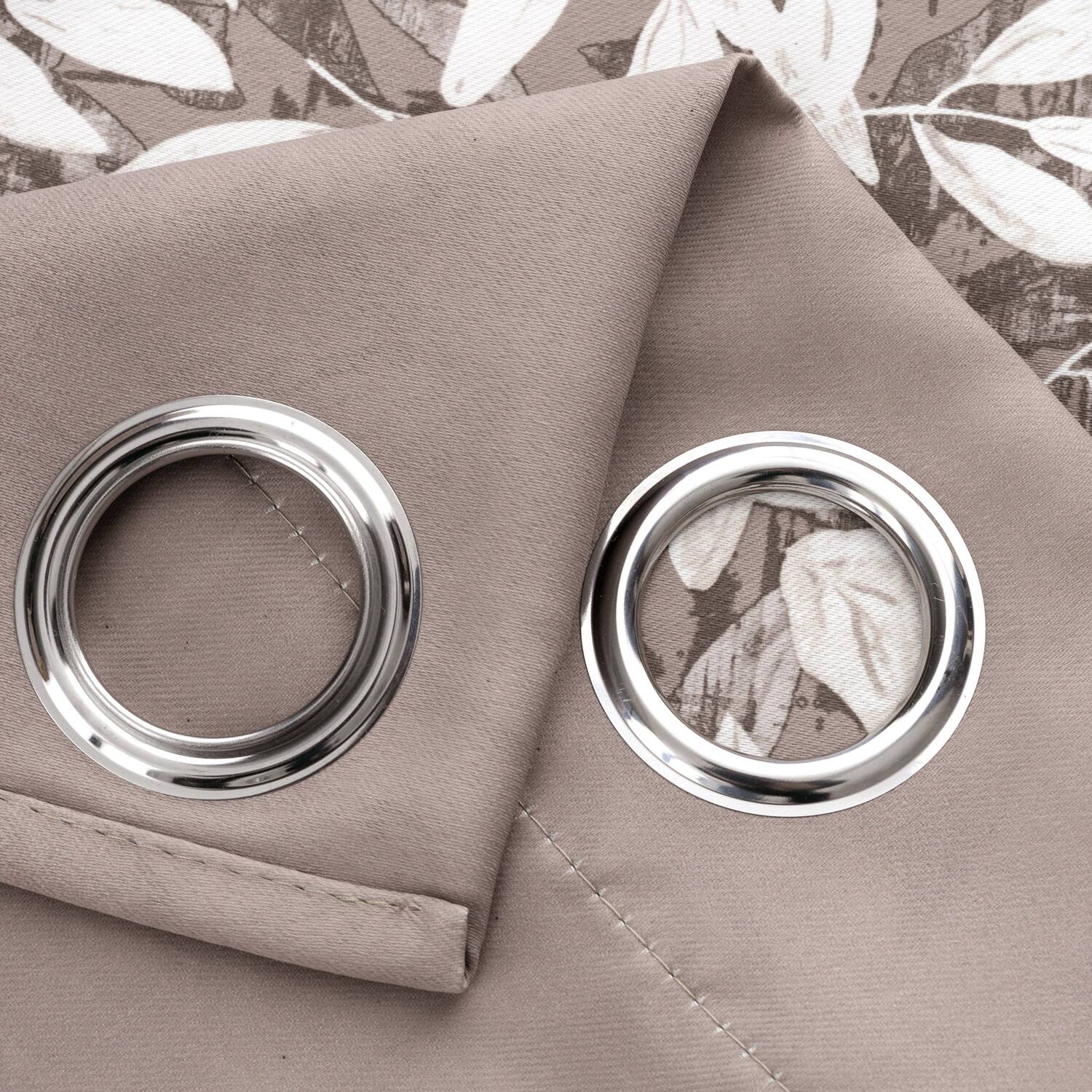 Alt View 1. RT Designers Collection - RT Designers Collection 100% Polyester 190 GSM Marina Revisible Blackout Grommet Curtain Panel 54" x 95" Taupe - Taupe.