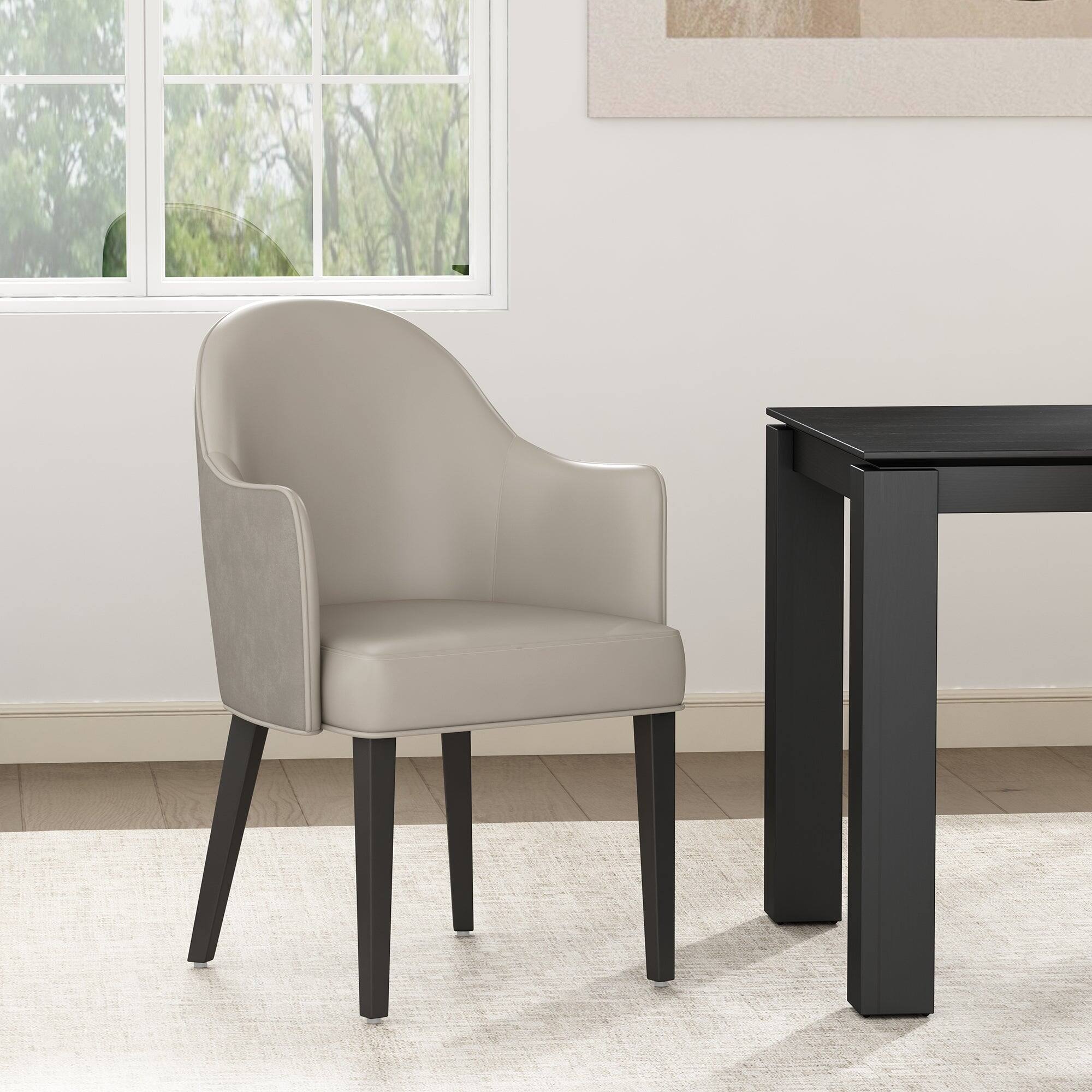 Manhattan Comfort Hillman Modern Wood Vegan Leather and Velvet Dining ...