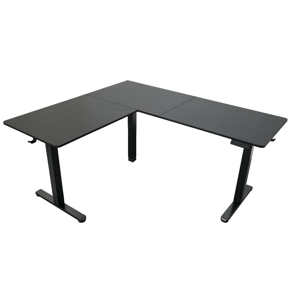 Alt View 8. Loheer - Loheer 63 Inch L-Shaped Electric Standing Desk Black Corner Sit to Stand Desk with 3 Memory Presets - Black.