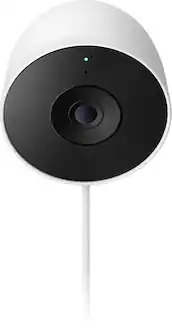 Front. Google - Nest Cam Outdoor (wired, 2nd gen) - 2K Video and Gemini - 1-Pack - Snow.