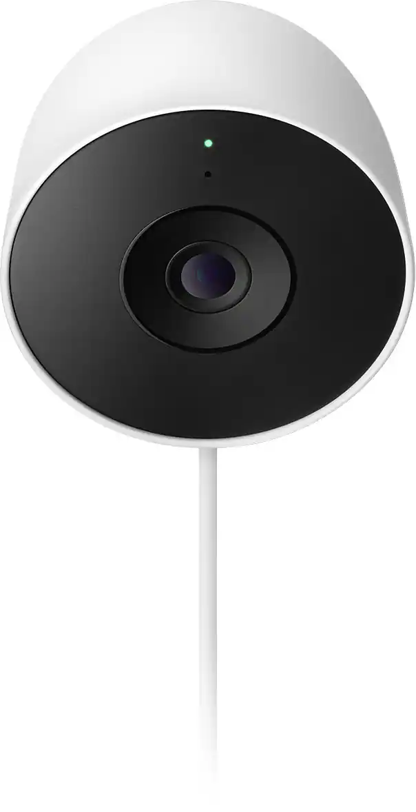 Front. Google - Nest Cam Outdoor (wired, 2nd gen) - 2K Video and Gemini - 1-Pack - Snow.