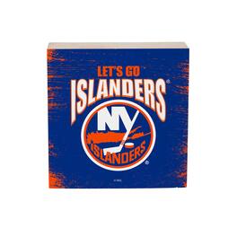 Evergreen Enterprises - New York Islanders 6" Square Fan Chant Wood Block Shelf Sign - Multicolor