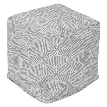 Front. Majestic Home - Cube Pouf Charlie Gray - Gray.