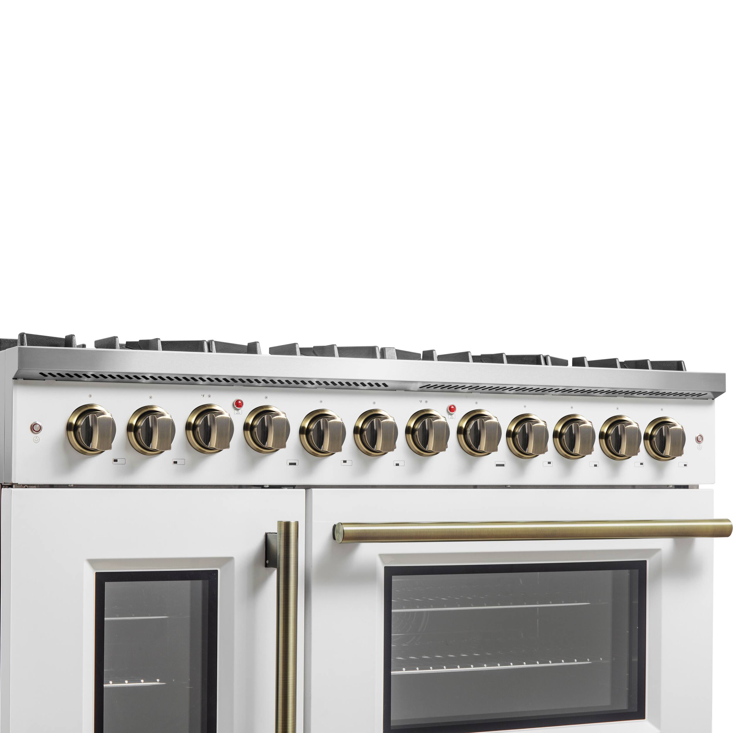 Alt View 9. Forno Appliances - Galiano 6.58 Cu. Ft. Freestanding Dual Fuel True Convection Range - White.