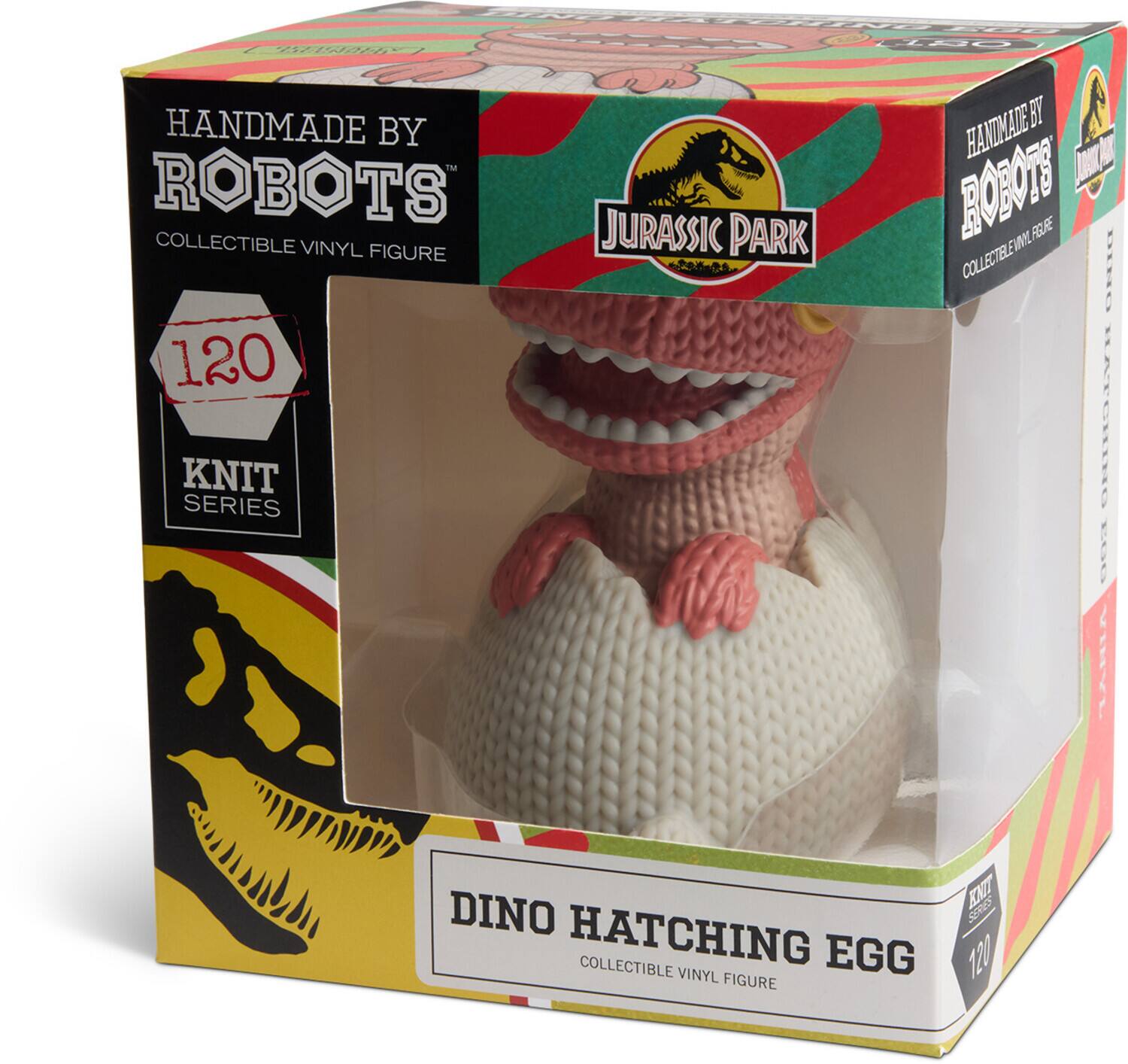 95714000  
HANDMADE BY ROBOTS  
COLLECTIBLE VINYL FIGURE  
120 KNIT SERIES  
JURASSIC PARK  
DINO HATCHING EGG  
COLLECTIBLE VINYL FIGURE