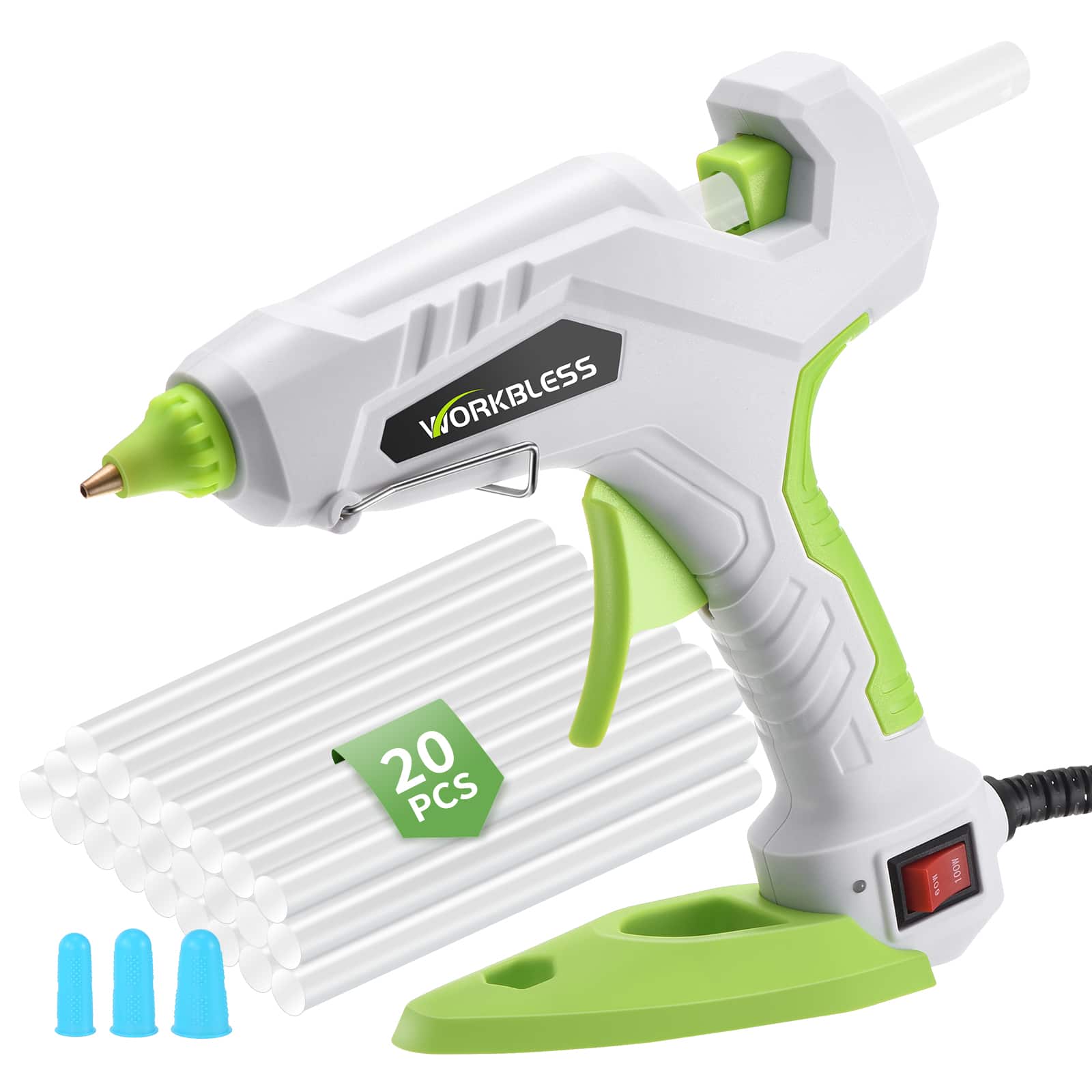 Unique Bargains - Hot Glue Gun Full Size, 60W/100W Dual Temp Fast Heating Heavy Duty Glue Gun with 20pcs Glue Sticks for Industrial Use