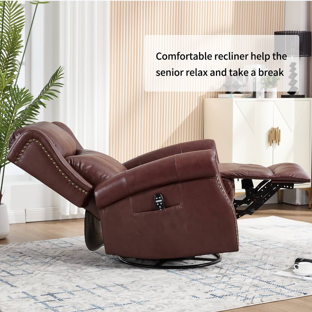 Comfortable recliner helps the senior relax and take a break