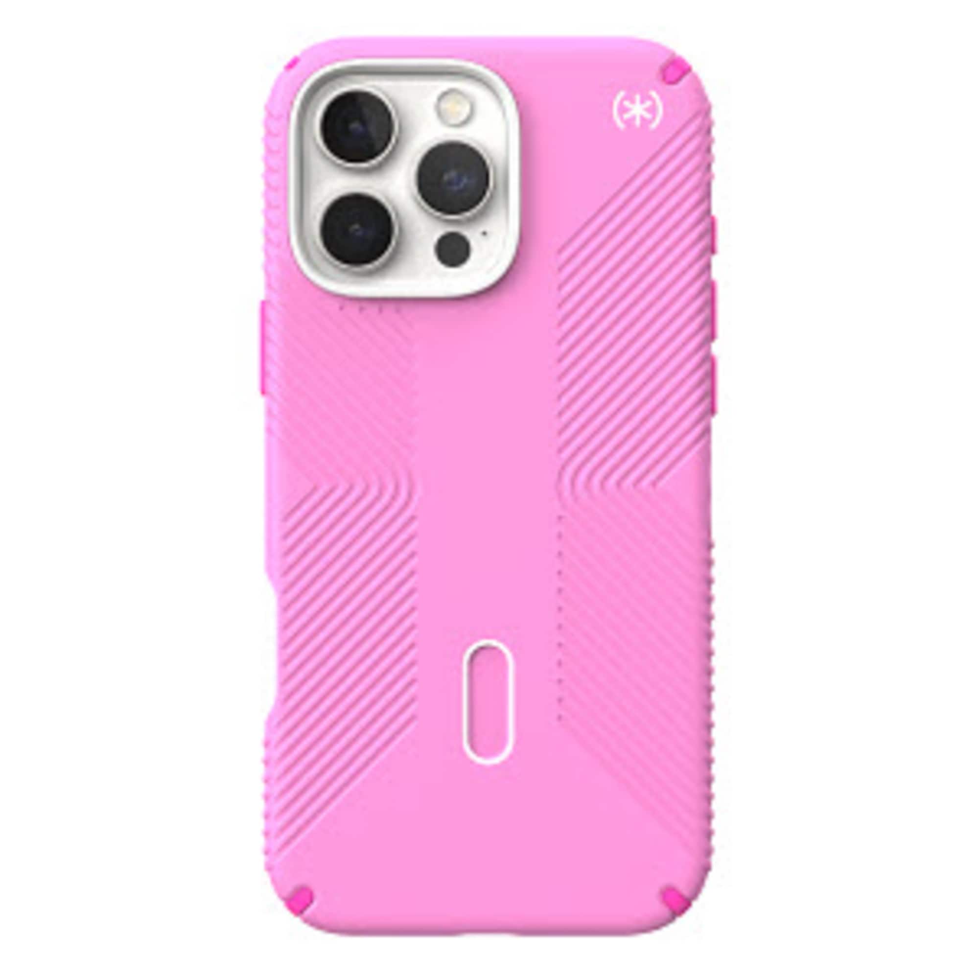 Front. Speck - Presidio Perfect Clear ClickLock Case with MagSafe for Apple iPhone 16 Pro Max - True Pink.