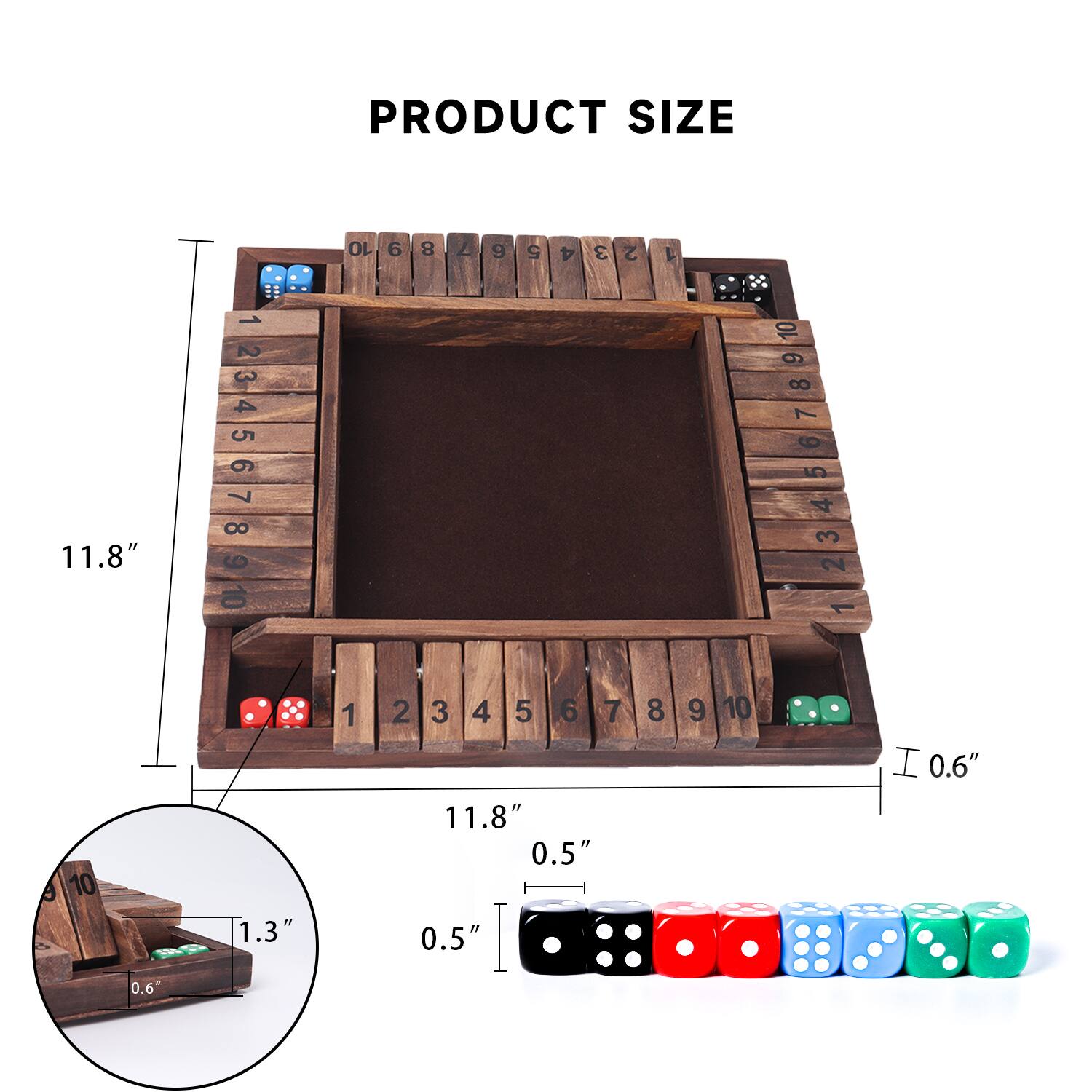 PRODUCT SIZE
11.8"
1.3"
0.5"
0.5"
0.6"