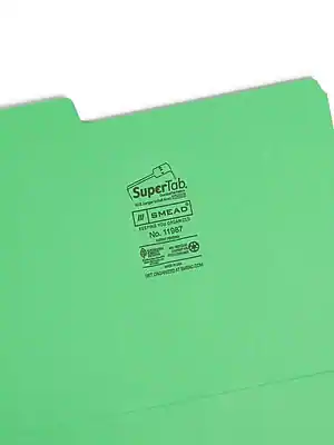 Smead SuperTab File Folder, Oversized 1/3 Cut Tab, Letter Size, 100/Box ...