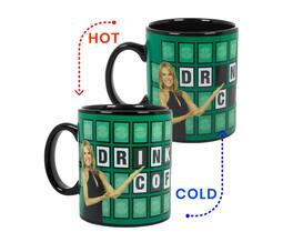 Just Funky - Wheel of Fortune "Drink More Coffee" Color-Changing Mug | Holds 16 Ounces - Green