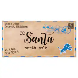 Fan Creations - Detroit Lions 6'' x 12'' Letter to Santa Sign - Multicolor