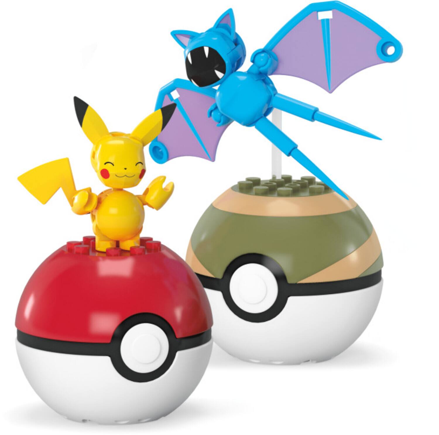 Mega Bloks Pokemon: Pokeball 2 Pack Pikachu & Zubat, 40 Piece