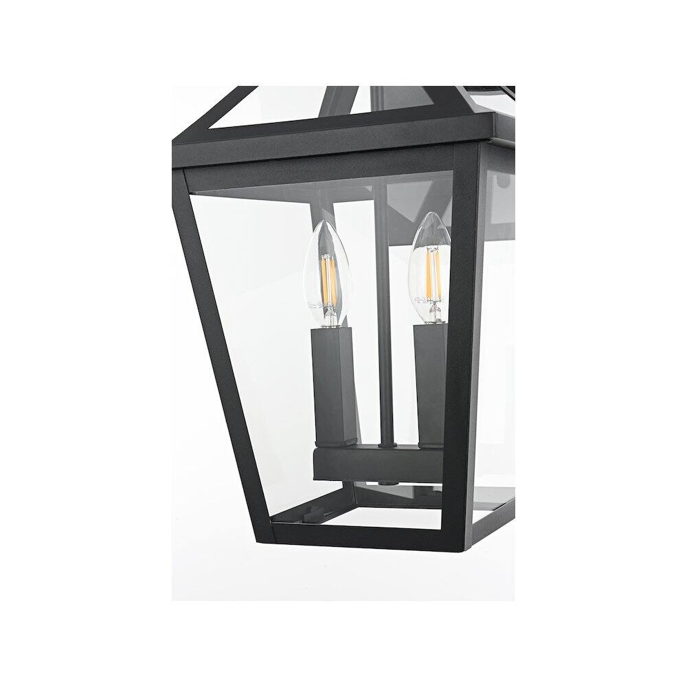 Alt View 2. Elegant Lighting - Frankford 7 inch Outdoor Pendant in Black - Black.