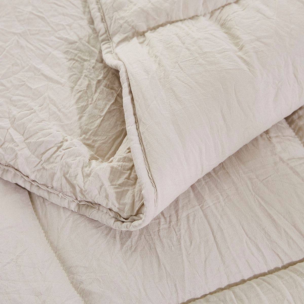 Back. Hivvago - Queen Size Beige 3 Piece Microfiber Reversible Comforter Set - Beige.
