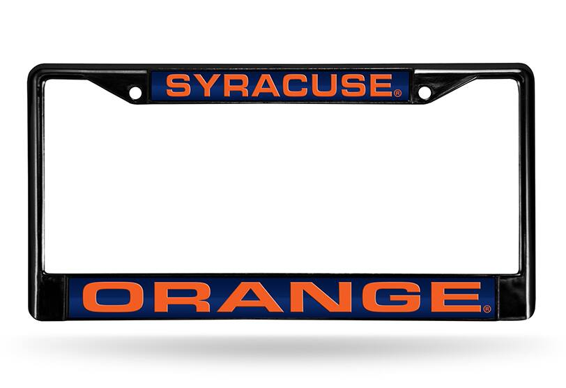 Syracuse Orange Black Metal Laser Cut License Plate Frame