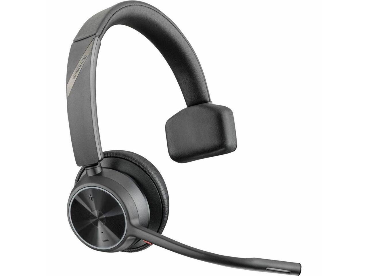 Alt View 1. HP - HP Poly Voyager 4310 USB-C Headset w/ Charge Stand, Mono Bluetooth, Siri & Google Assistant - Black.
